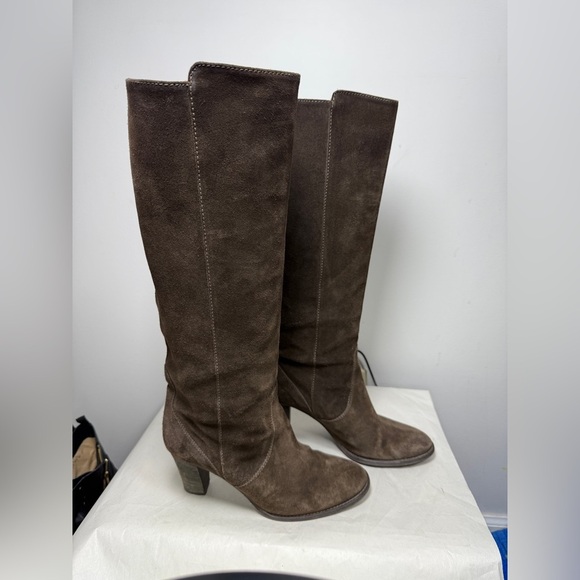 J.Crew Leather Suede Knee High Heeled Made in Italy Boots Size 8.5 - Picture 2 of 16